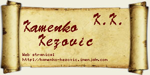 Kamenko Kezović vizit kartica